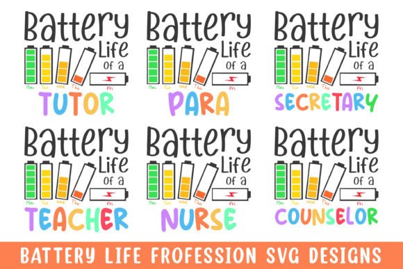 Battery Life Profession SVG Designs Review