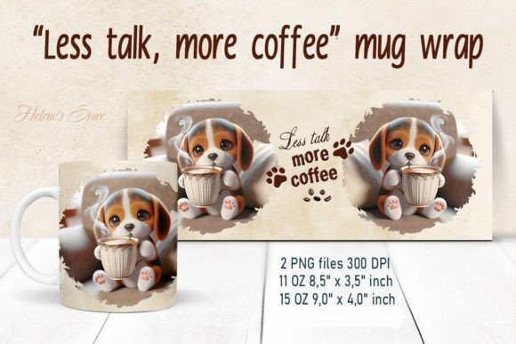 Beagle Dog and Coffee Mug: A Charming Graphics Asset for Crafts