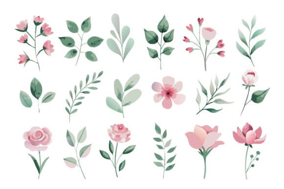 Captivating SVG Wild Floral Watercolor Elements for Crafts and Graphics