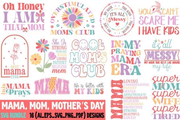 Mom Mama Mother's Day SVG Design for Crafts & Graphics