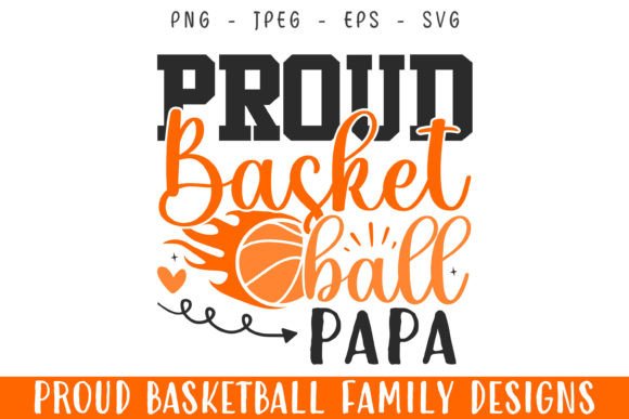 Proud Basketball Player Papa SVG for Embroidery