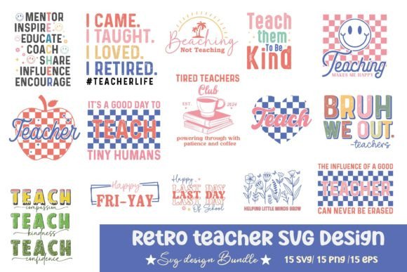 Retro Teacher SVG PNG Bundle: A Versatile Graphics Craft