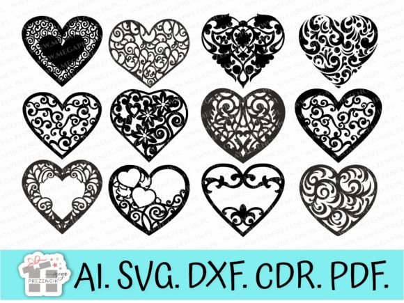 SVG Hearts Vector Graphics for Crafts and Design